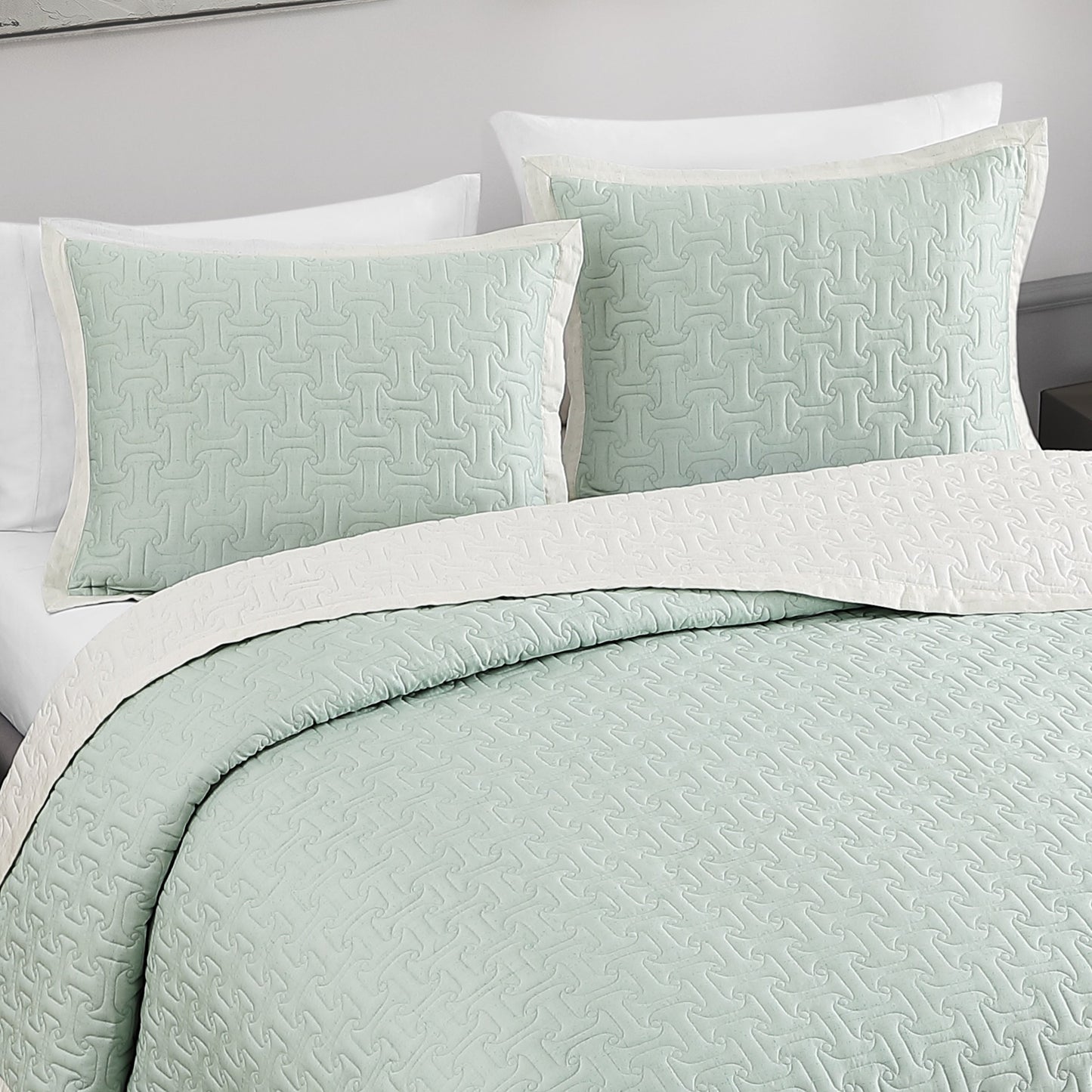 Bebejan 3 Piece Textured Quilted Coverlet Set-2