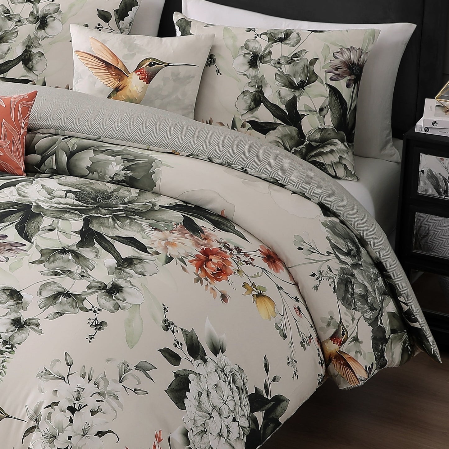Bebejan Vintage Bloom 5 Piece Reversible Comforter Set-3