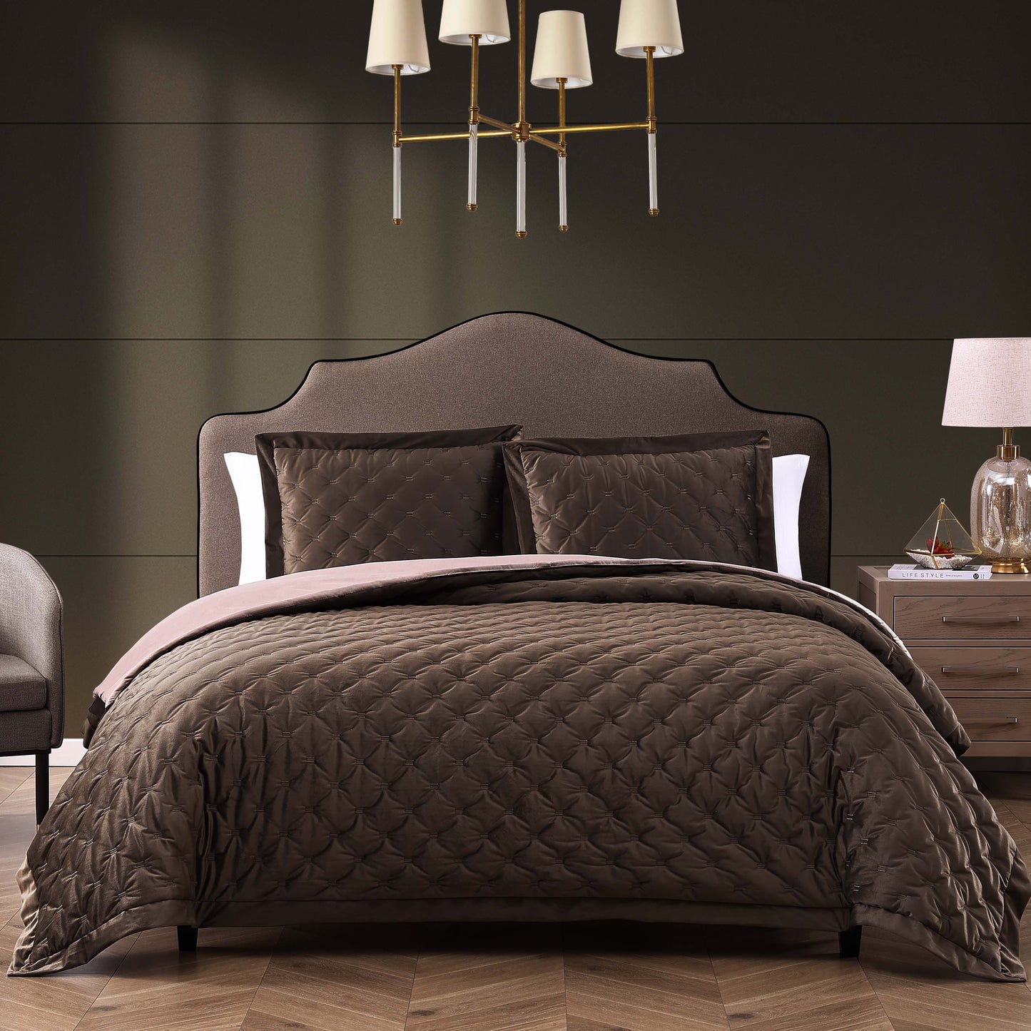 Bebejan 3 Piece Velvet Comforter Set-5