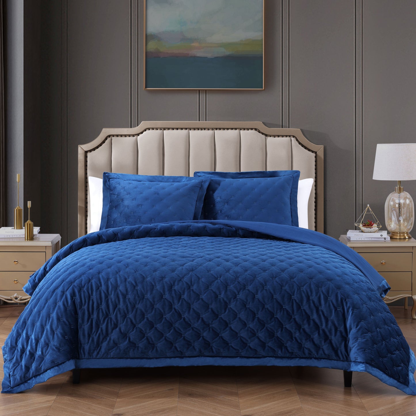 Bebejan 3 Piece Velvet Comforter Set-6