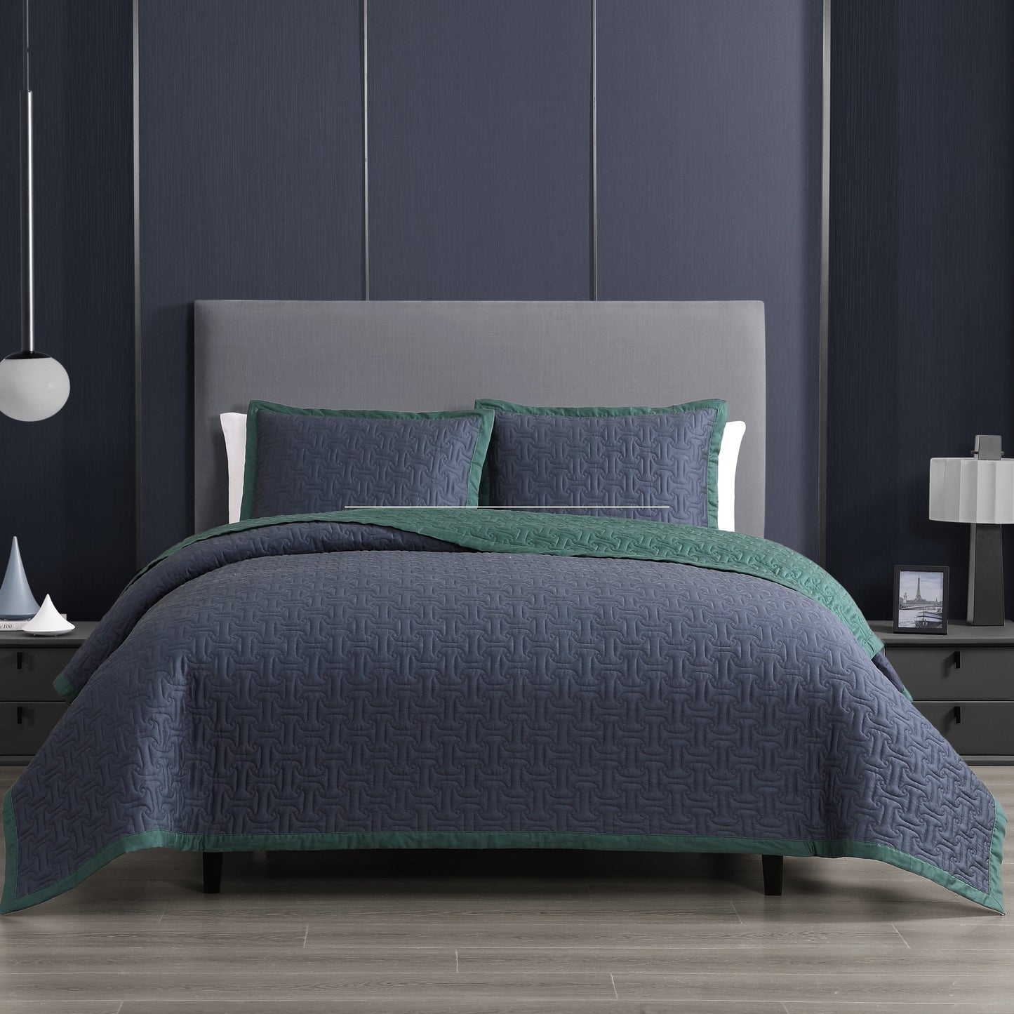Bebejan 3 Piece Textured Quilted Coverlet Set-7