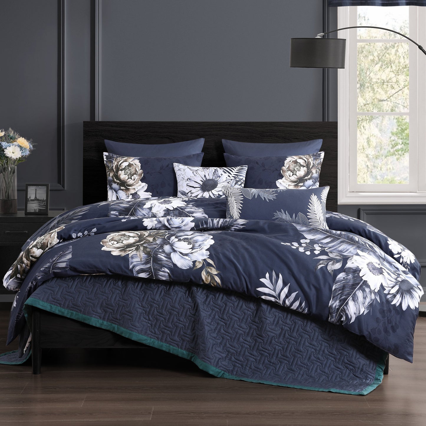Bebejan Forget Me Not 5 Piece Reversible Comforter Set-1