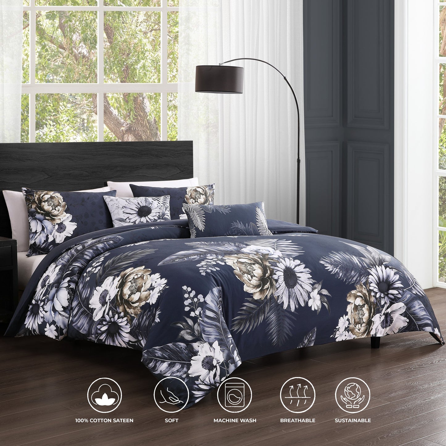 Bebejan Forget Me Not 5 Piece Reversible Comforter Set-2