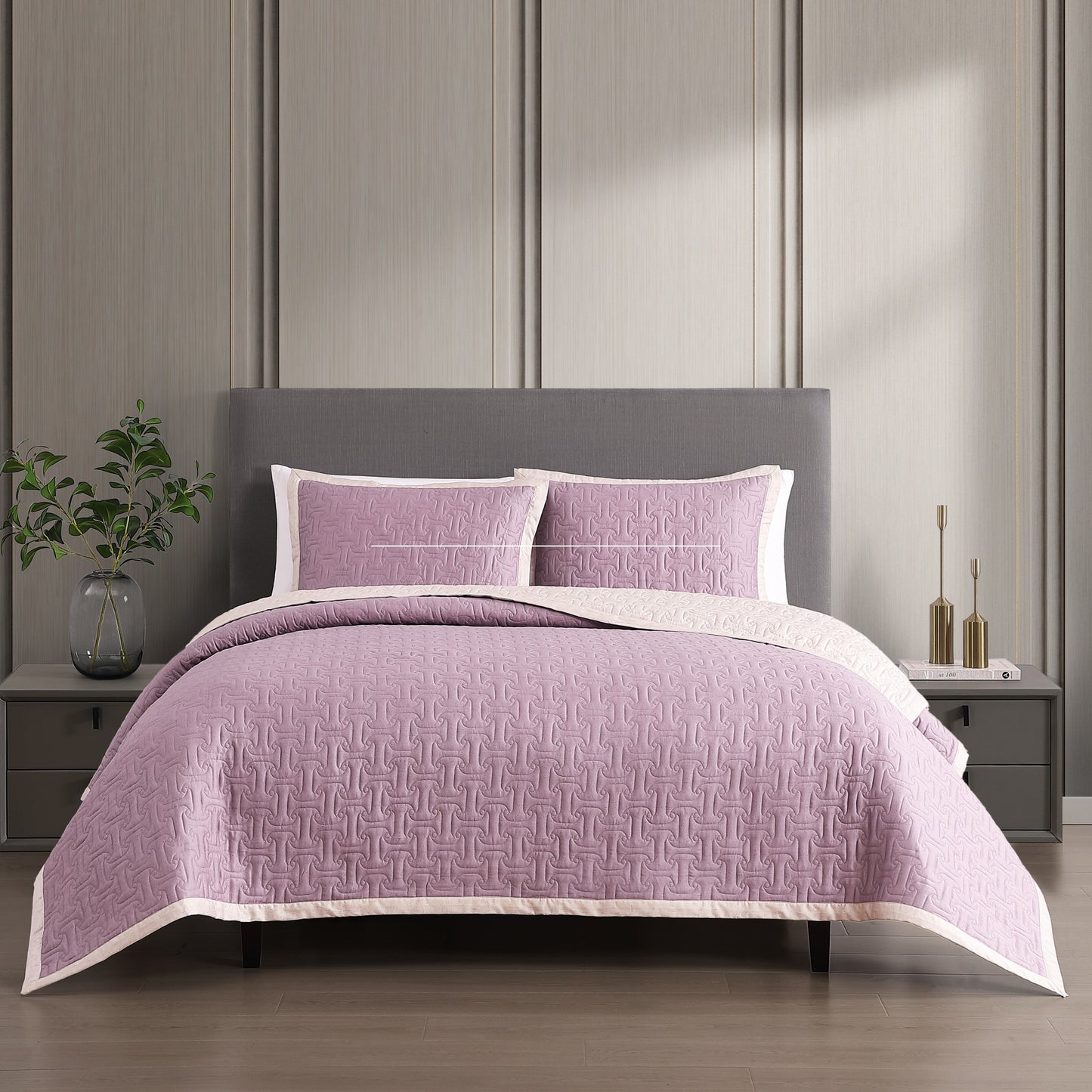 Bebejan 3 Piece Textured Quilted Coverlet Set-5