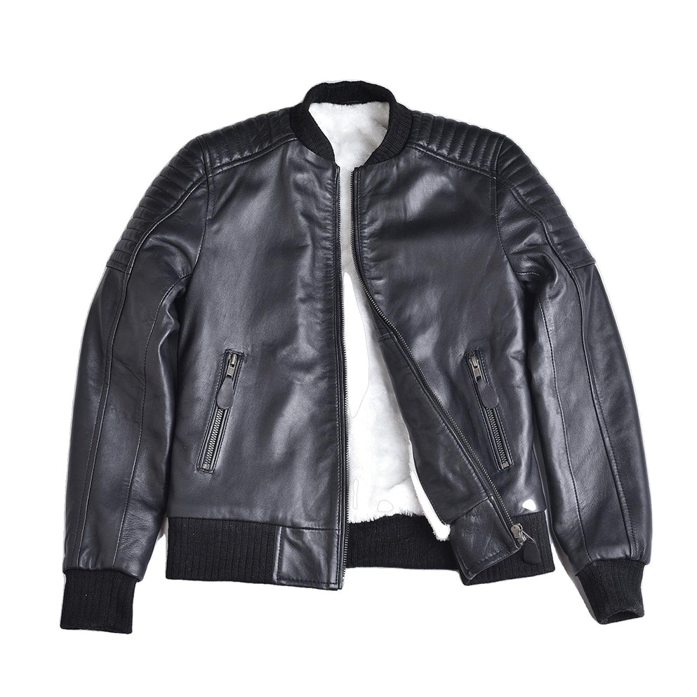 Boys Youth Mercurial Finish Leather Jacket-1