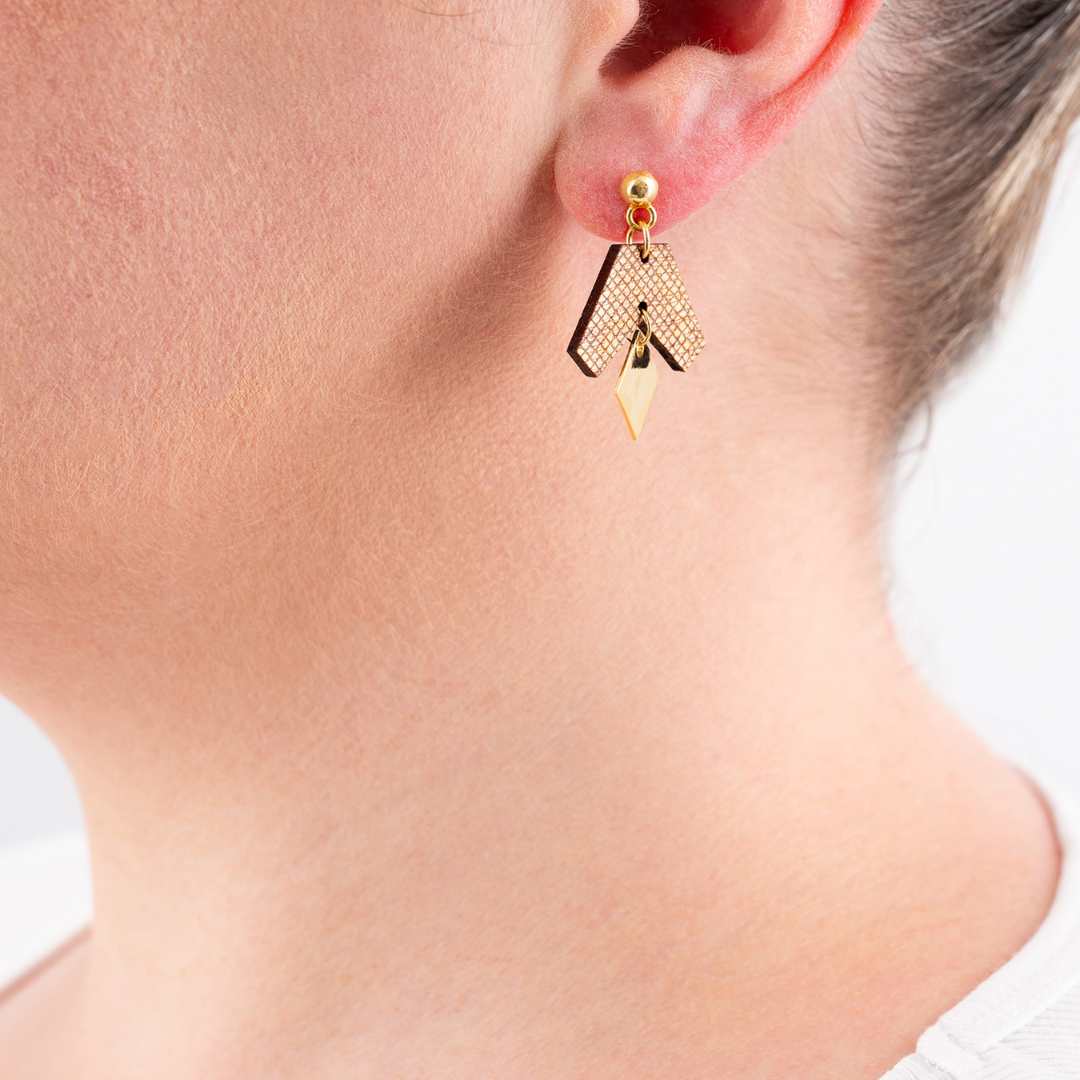 Cacah Gori Recycled Wood Earrings-1