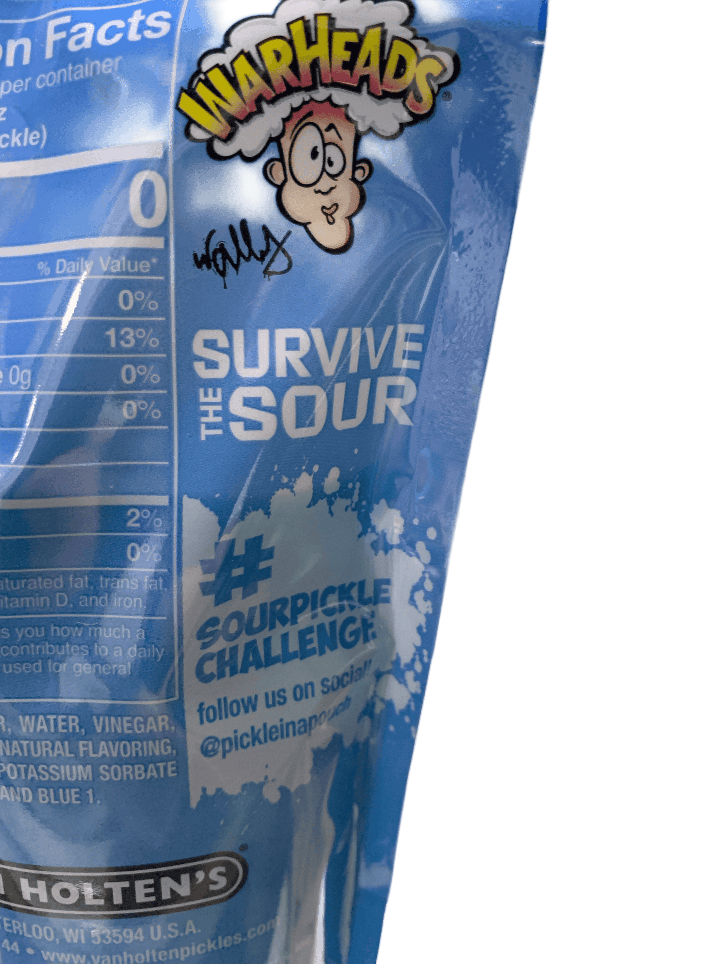 Van Holtens Extreme Sour Blue Raspberry Warheads Pickle - U.S Edition