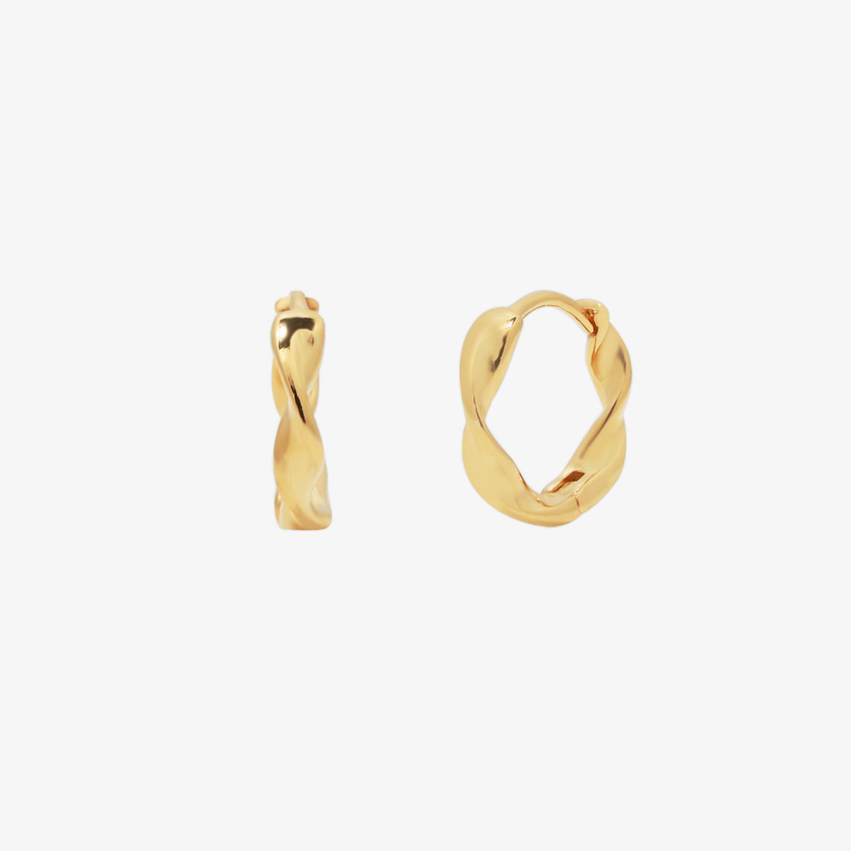 Twisted huggie earrings-0