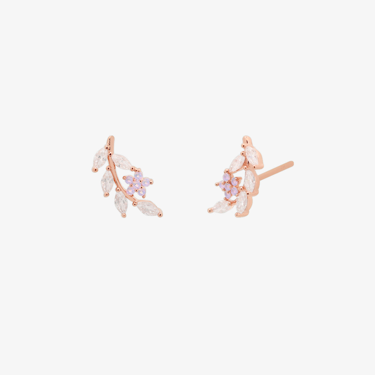 Moonstone flower branch earrings-4