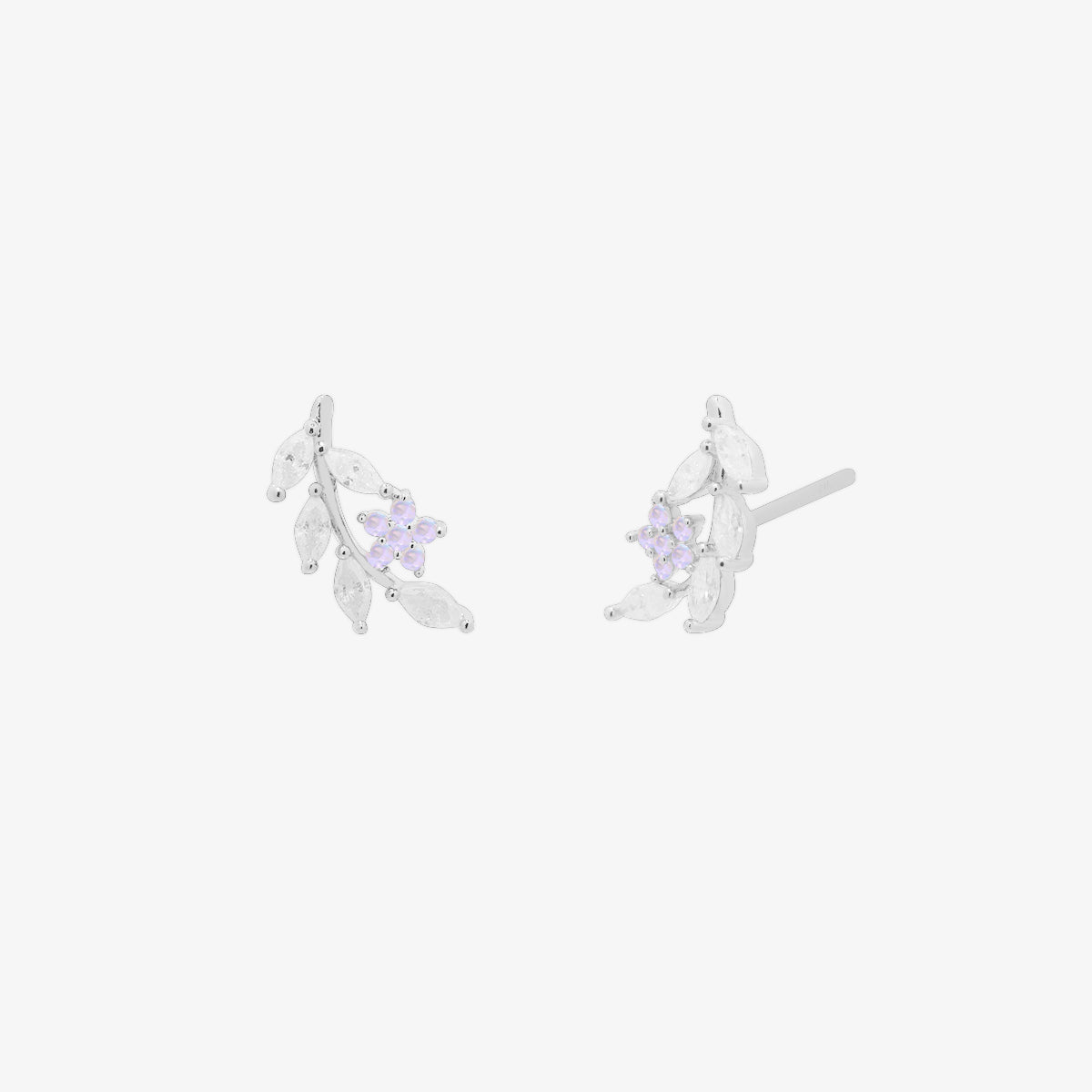 Moonstone flower branch earrings-3