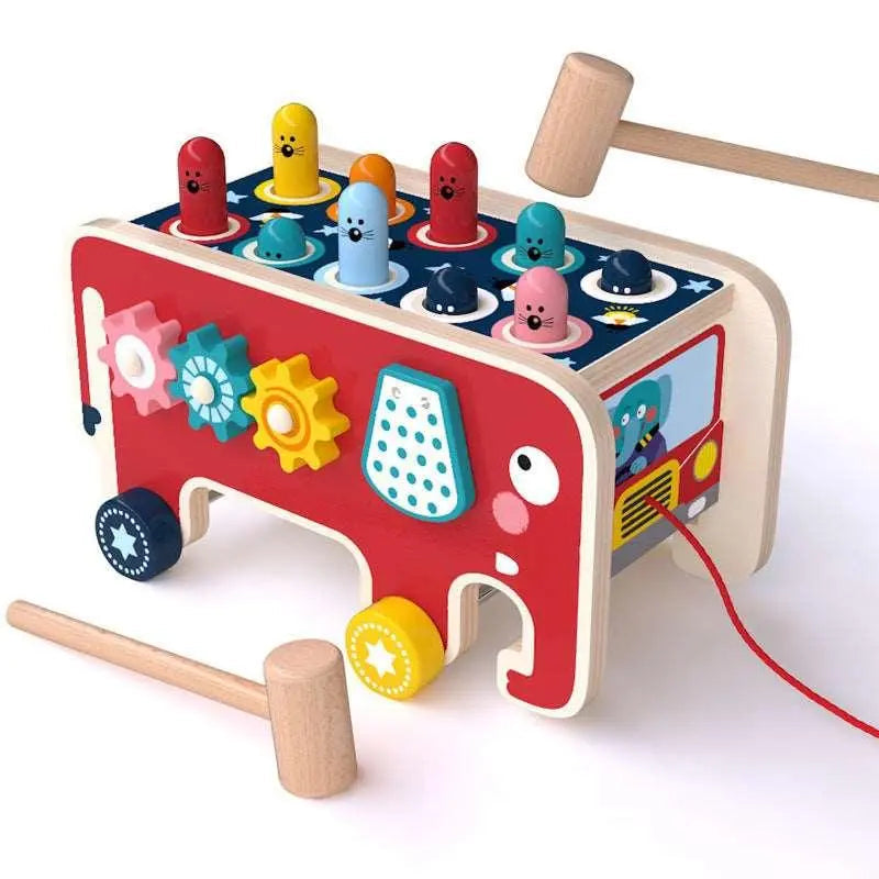 Elephant Drag and Hit Gopher Percussion Toy-2