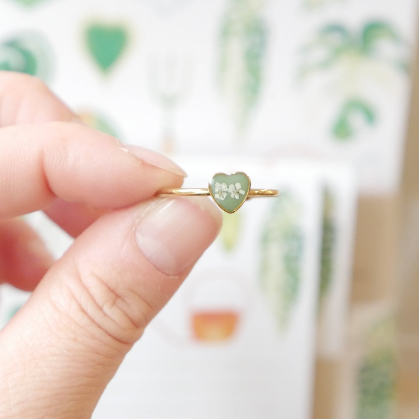 Bague automne - mini coeur (ajustable)