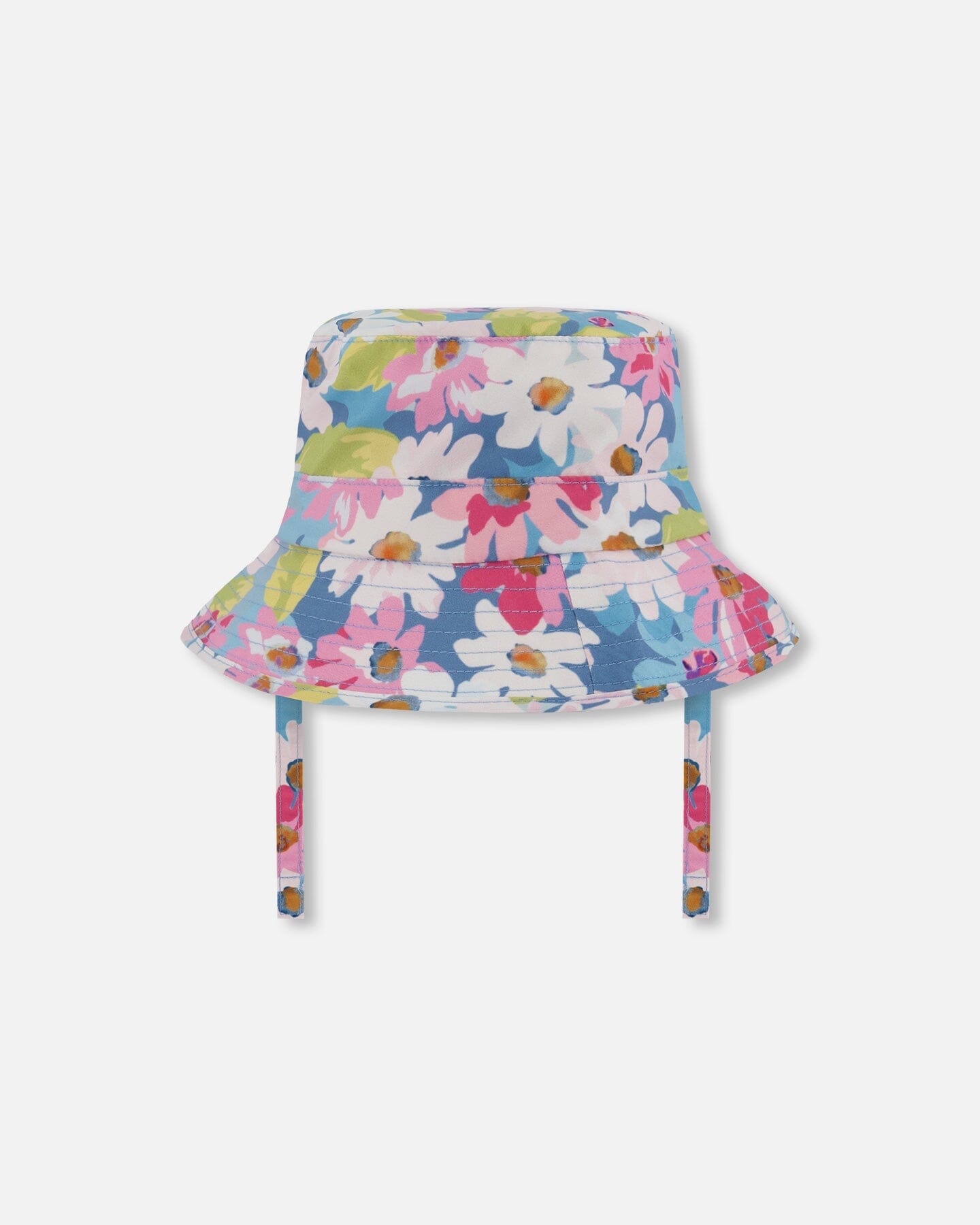 Printed Beach Sun Hat White, Pink, And Green Flowers-2