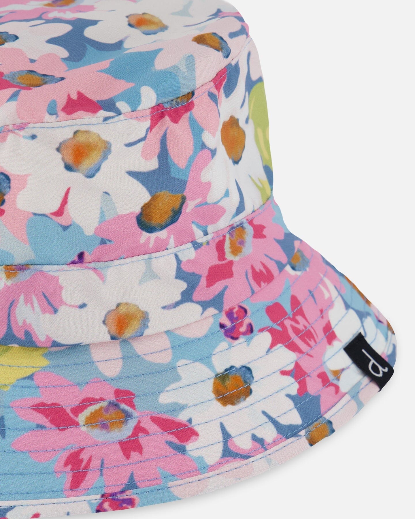Printed Beach Sun Hat White, Pink, And Green Flowers-3