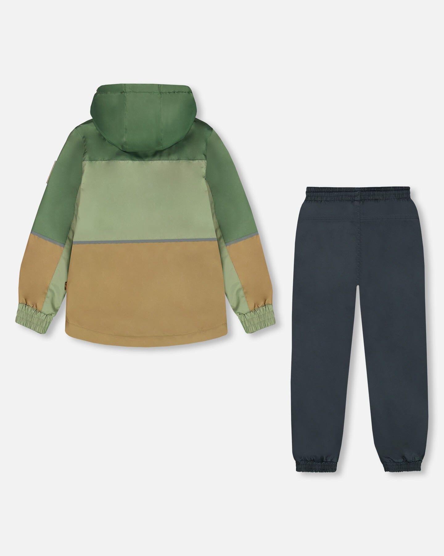 Two-Piece Mid-Season Outerwear Set Pale Green, Sage, Tan, And Gray-2
