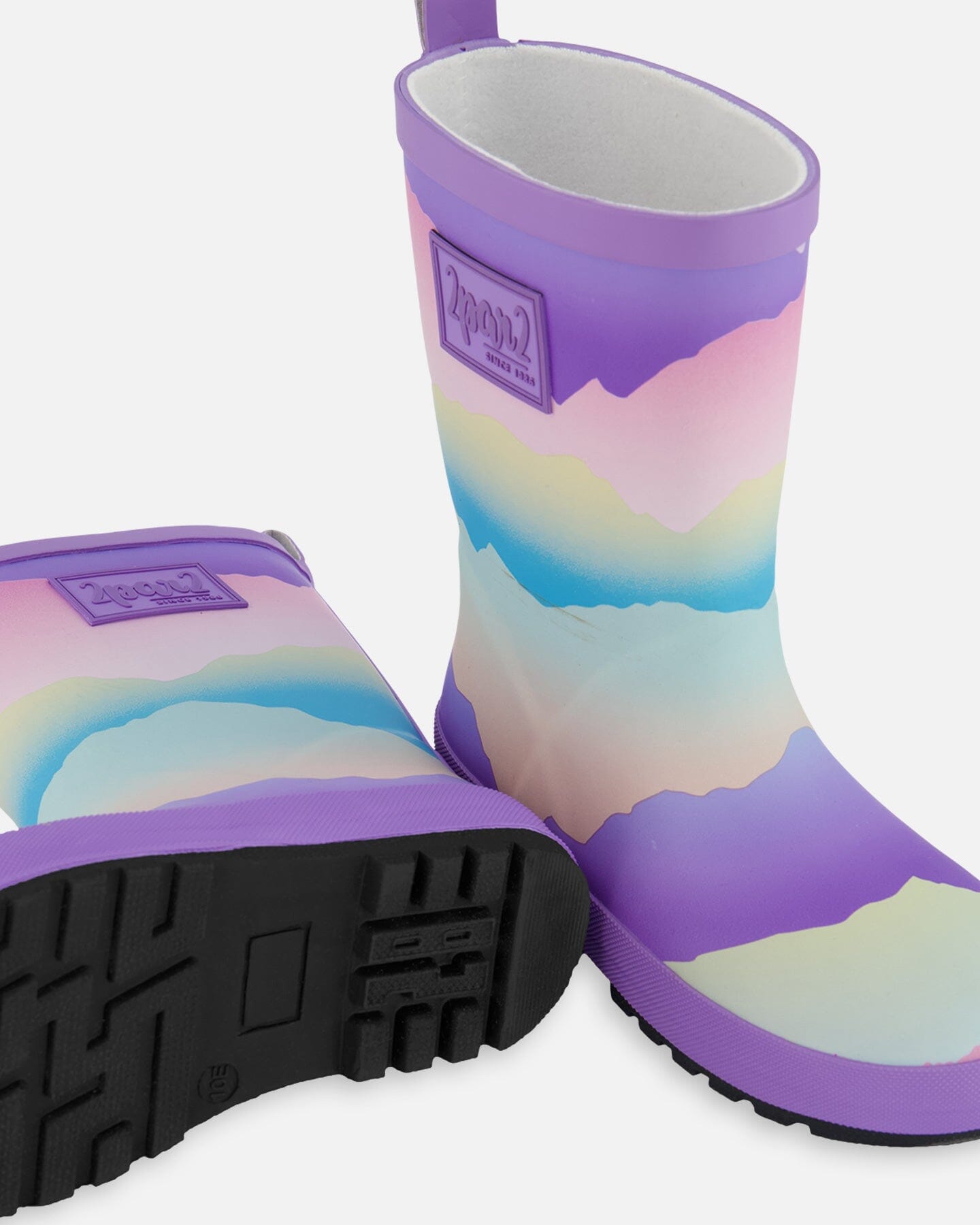 Printed Rain Boots Mauve And Blue, Pink Mountain-2