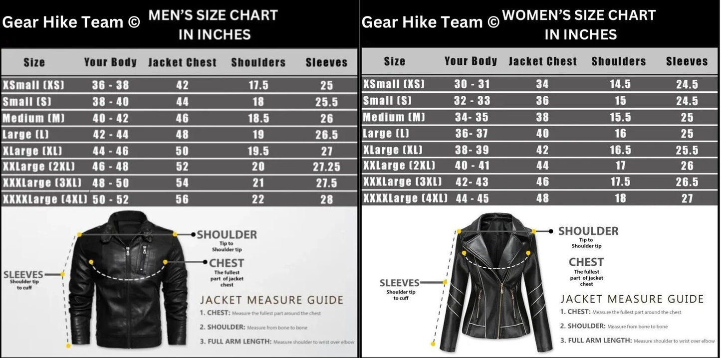 jacket size chart