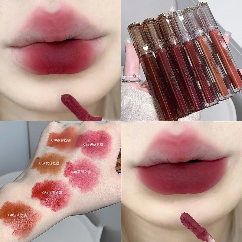 Gege Bear Feather Fog Velvet Lip Stain Affordable Matte Lipstick-0