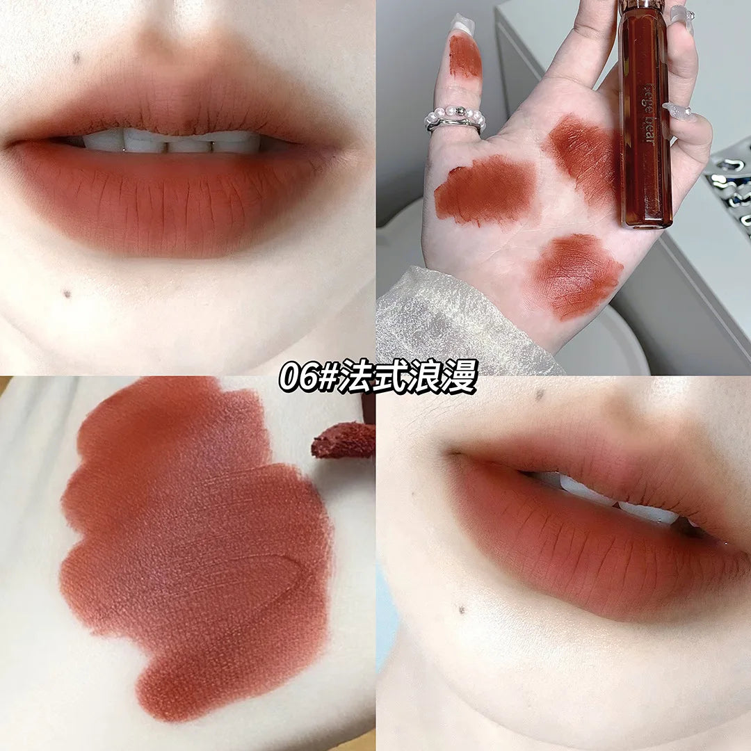 Gege Bear Feather Fog Velvet Lip Stain Affordable Matte Lipstick-8