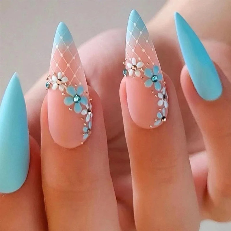 Glamorous Black Almond Stiletto Nails-23