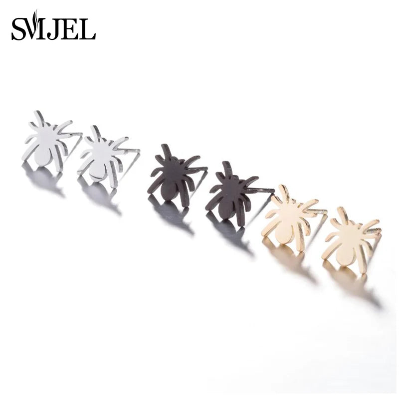 Cute Animal Deer Stud Earrings Stainless Steel Small Snowflake Earring for Women Christmas Jewelry pendientes Gifts