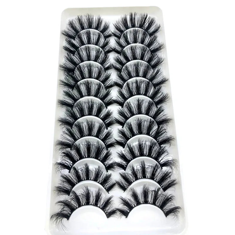 2023 New 10 pairs 3D Mink Eyelashes Natural False Eyelashes Lashes Soft Fake Eyelashes Extension Makeup Tools Wholesale