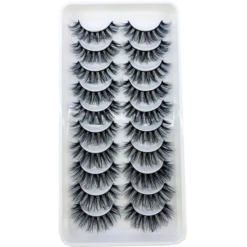 2023 New 10 pairs 3D Mink Eyelashes Natural False Eyelashes Lashes Soft Fake Eyelashes Extension Makeup Tools Wholesale