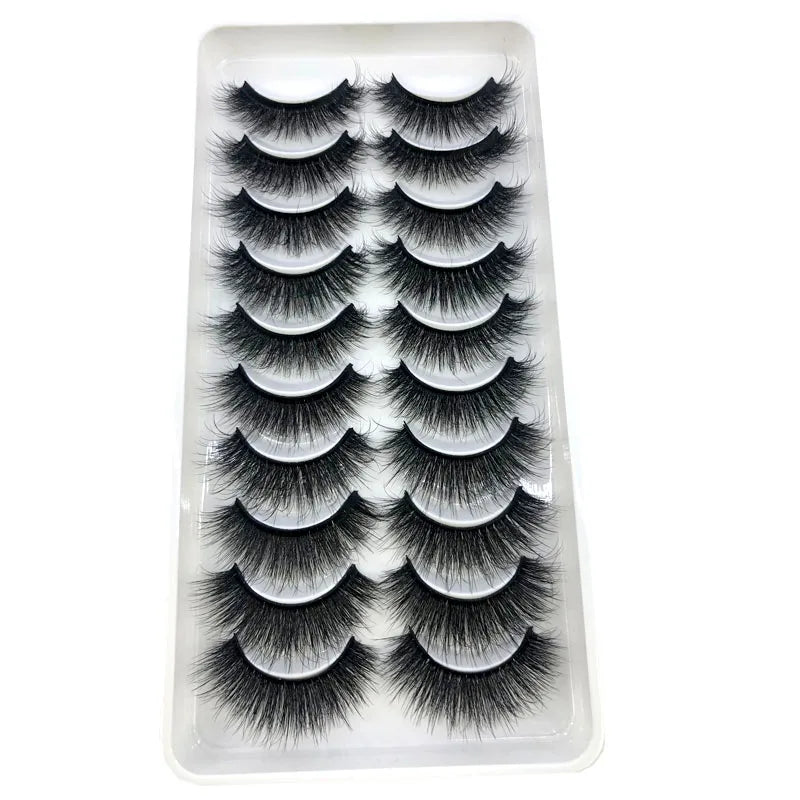 2023 New 10 pairs 3D Mink Eyelashes Natural False Eyelashes Lashes Soft Fake Eyelashes Extension Makeup Tools Wholesale