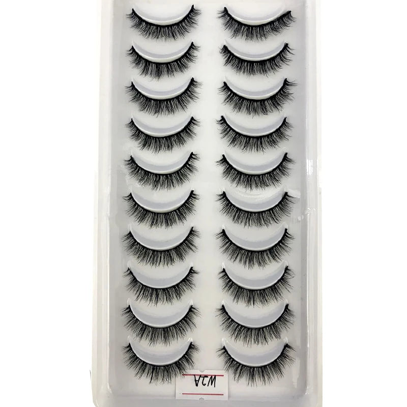 2023 New 10 pairs 3D Mink Eyelashes Natural False Eyelashes Lashes Soft Fake Eyelashes Extension Makeup Tools Wholesale