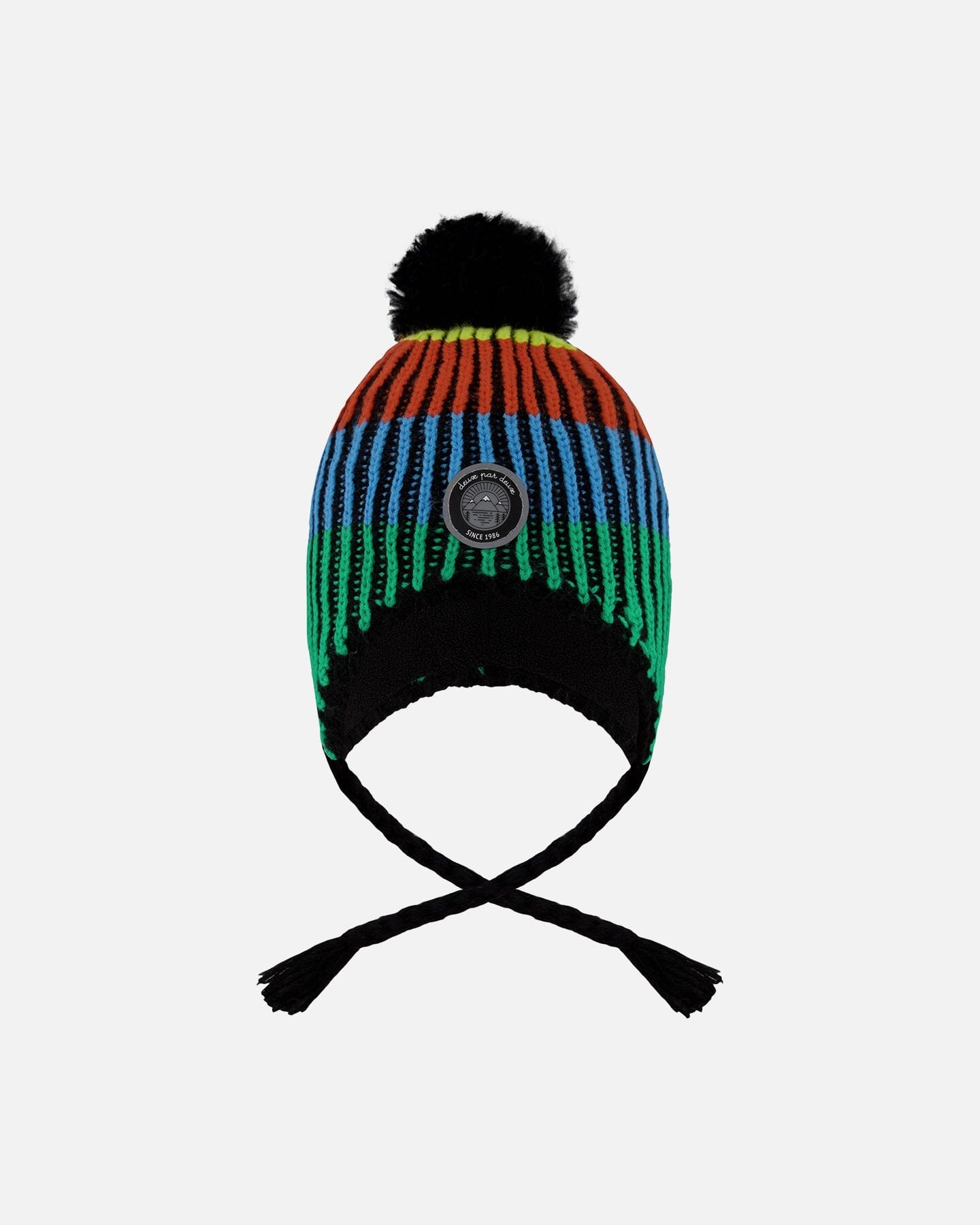 Lined Peruvian Knit Winter Hat With Pompom Multicolor-0