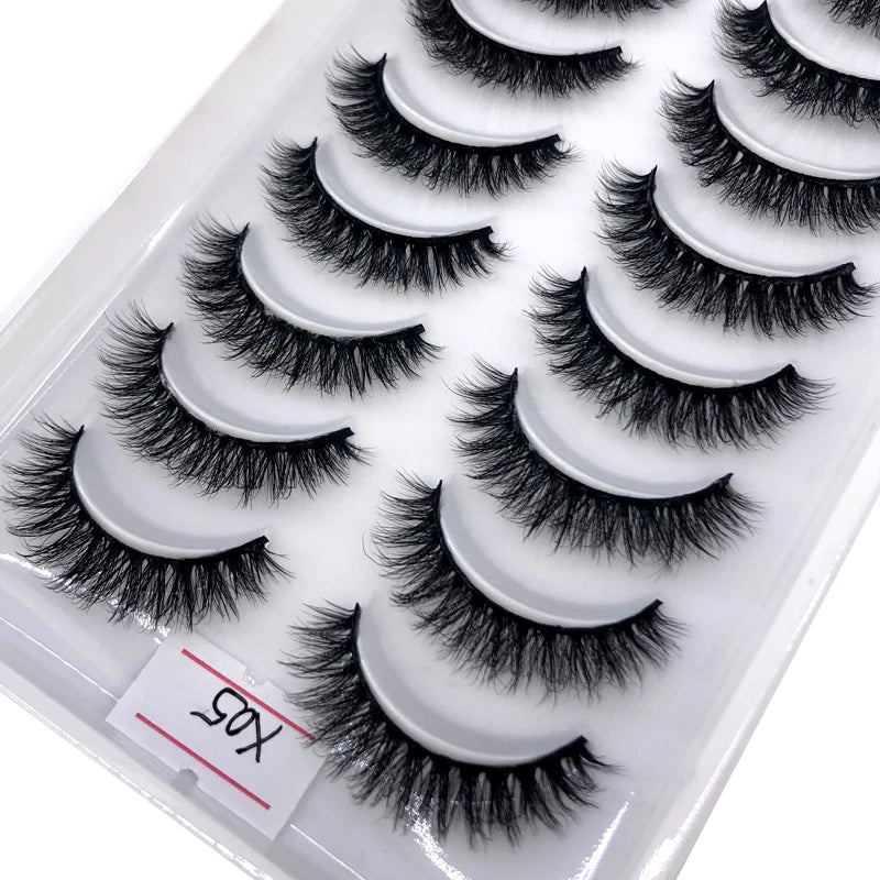 2023 New 10 pairs 3D Mink Eyelashes Natural False Eyelashes Lashes Soft Fake Eyelashes Extension Makeup Tools Wholesale