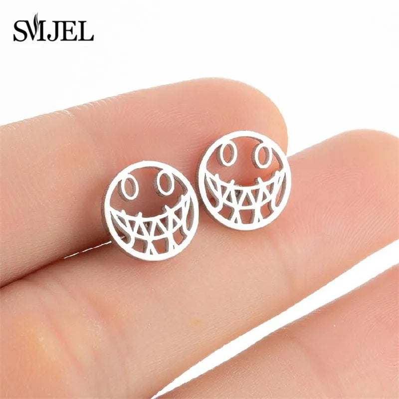 Cute Animal Deer Stud Earrings Stainless Steel Small Snowflake Earring for Women Christmas Jewelry pendientes Gifts