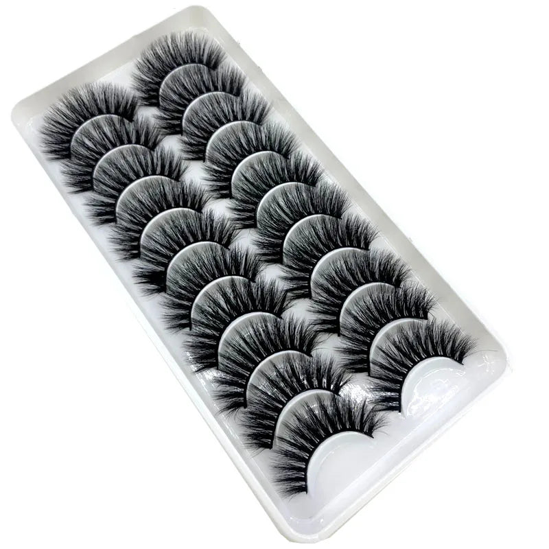 2023 New 10 pairs 3D Mink Eyelashes Natural False Eyelashes Lashes Soft Fake Eyelashes Extension Makeup Tools Wholesale