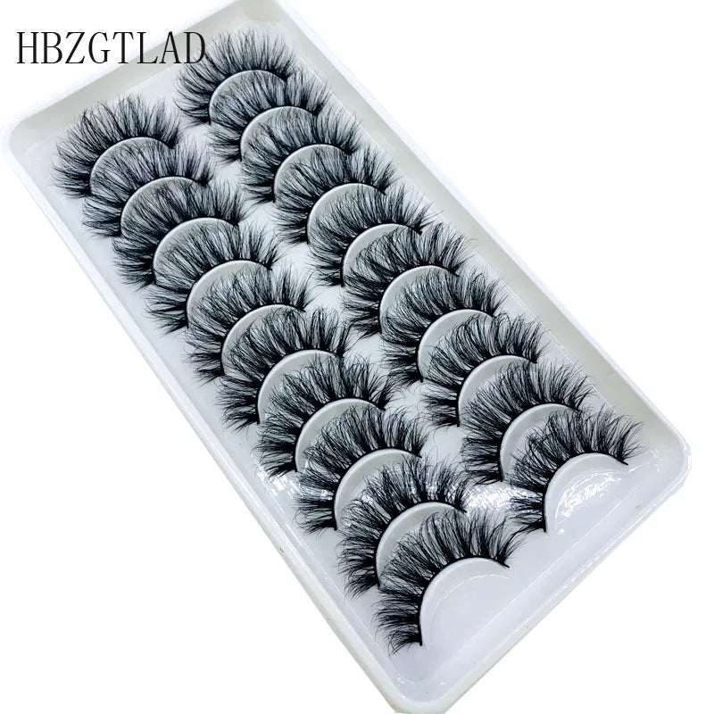 2023 New 10 pairs 3D Mink Eyelashes Natural False Eyelashes Lashes Soft Fake Eyelashes Extension Makeup Tools Wholesale