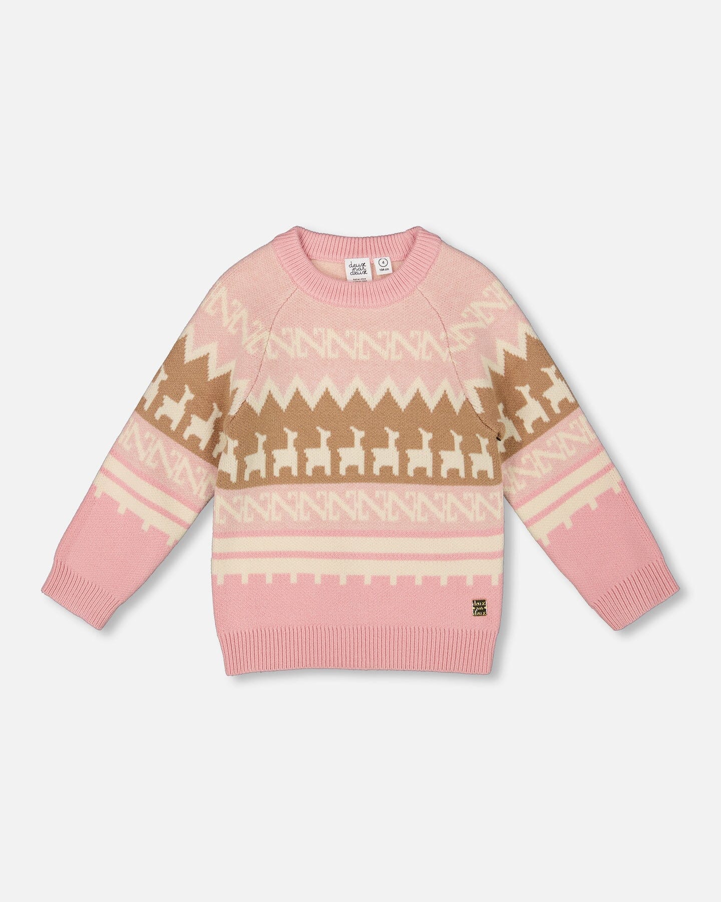 Llama Jacquard Sweater Dusty Pink-0