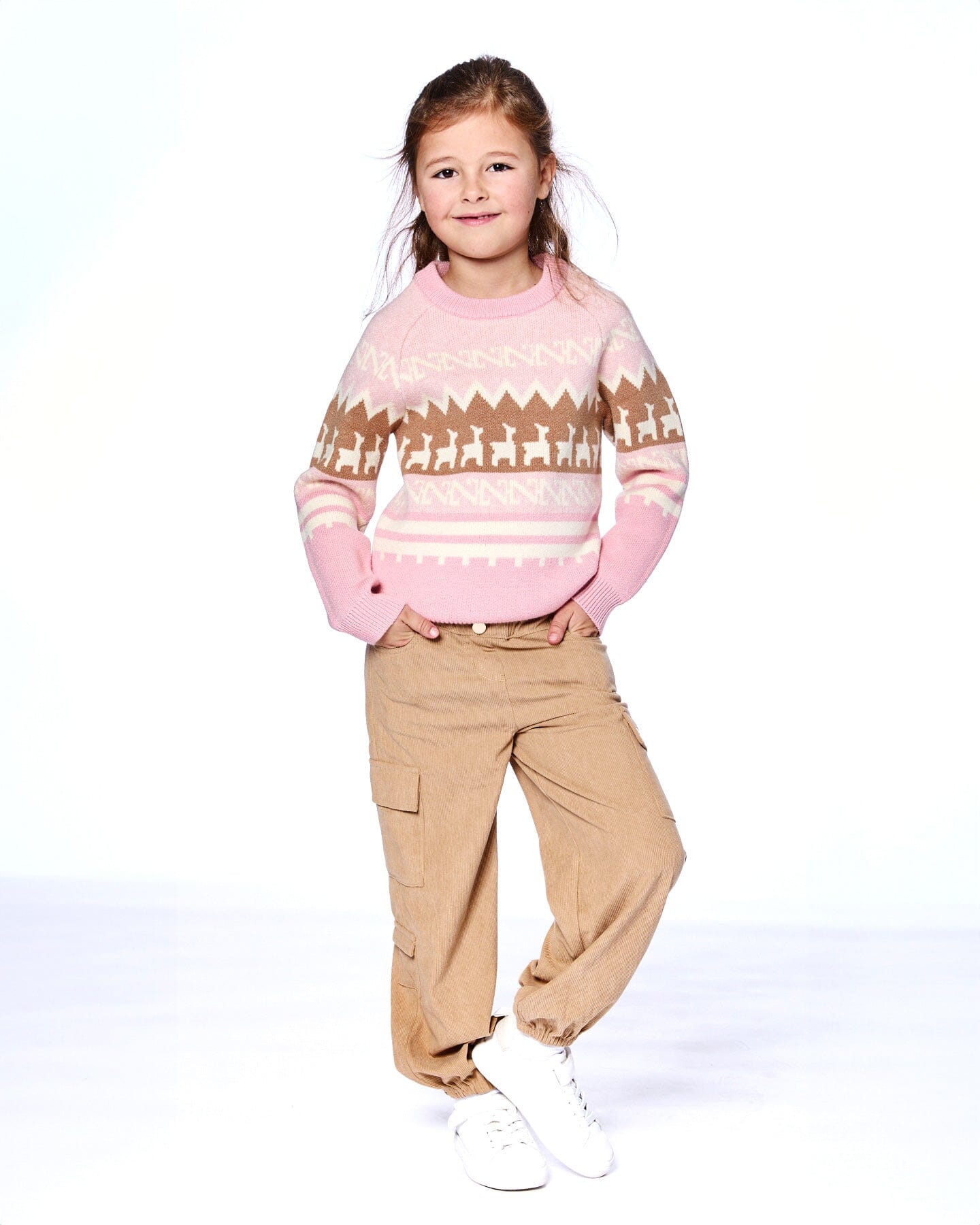 Llama Jacquard Sweater Dusty Pink-4