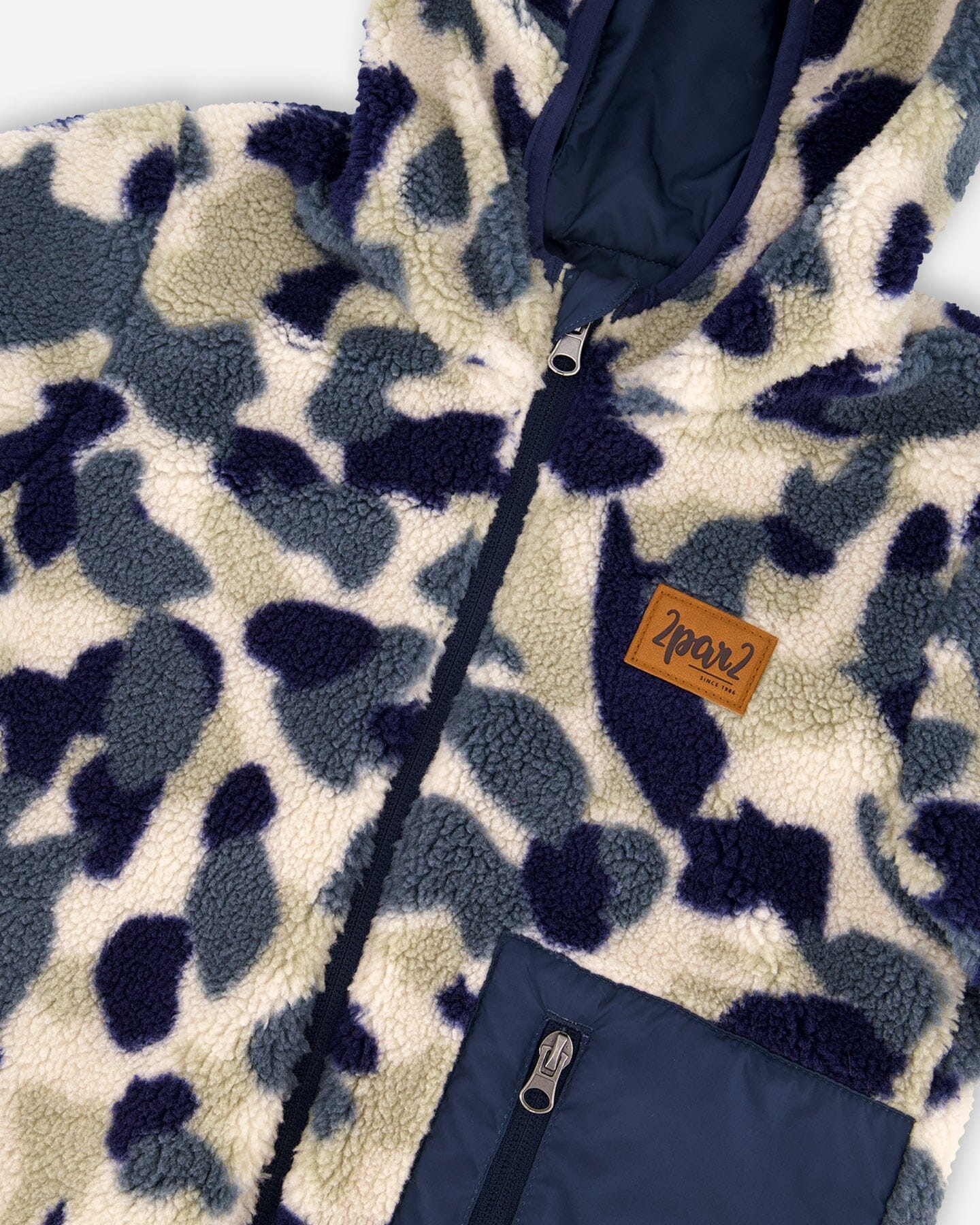 Reversible Mid-Season Sherpa Jacket Blue Camo-4