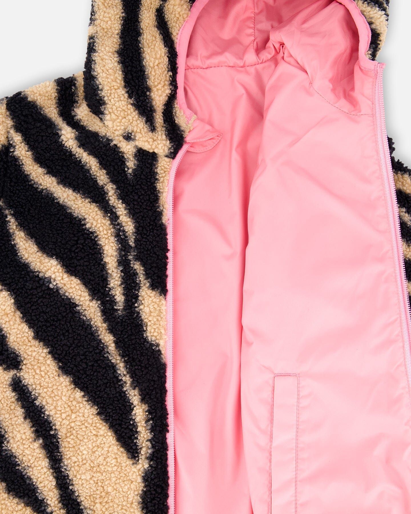 Reversible Mid-Season Sherpa Jacket Zebra-2
