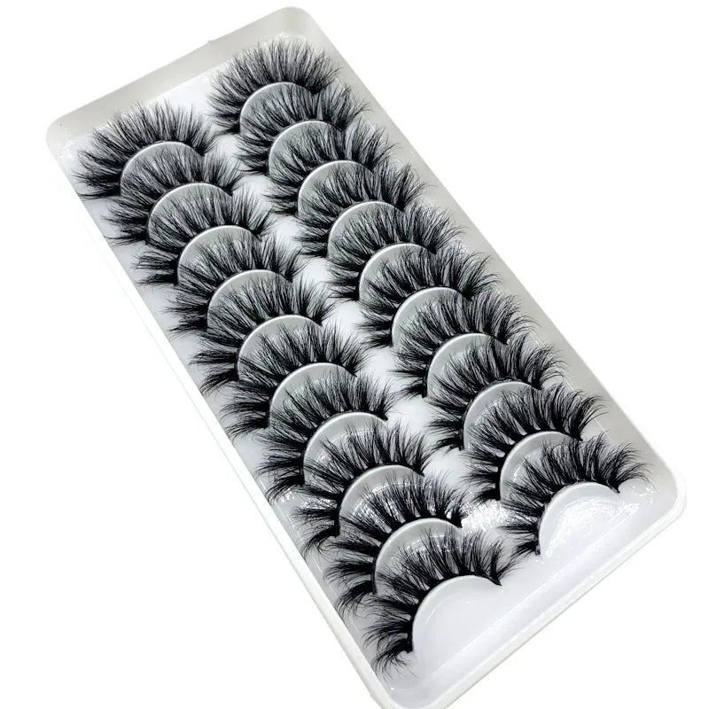 2023 New 10 pairs 3D Mink Eyelashes Natural False Eyelashes Lashes Soft Fake Eyelashes Extension Makeup Tools Wholesale