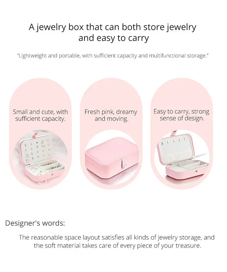Treasure Keeper: Pink Pu Leather Jewelry Box For Rings, Necklaces & More