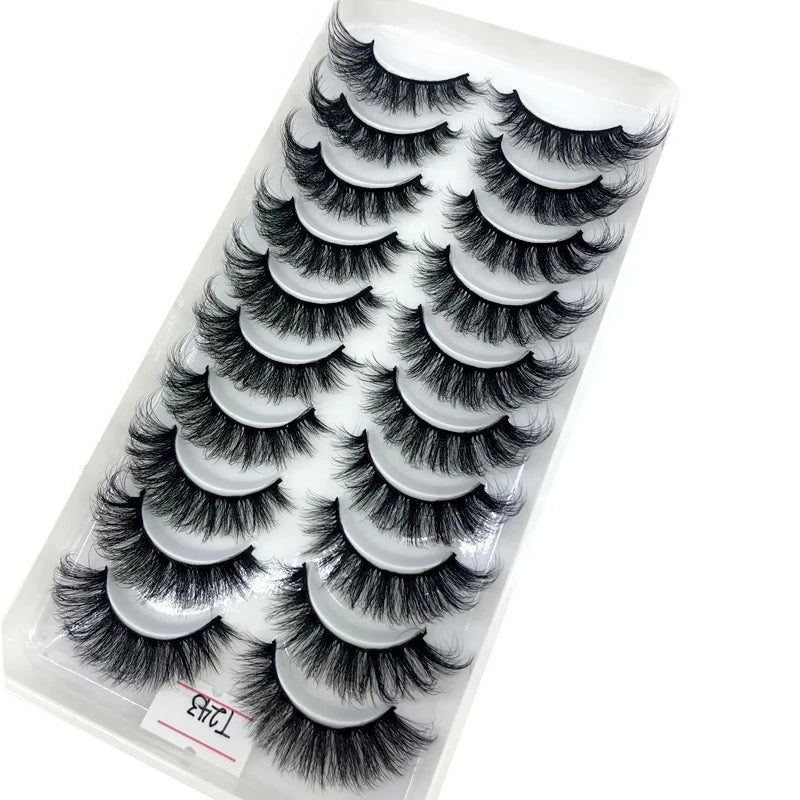 2023 New 10 pairs 3D Mink Eyelashes Natural False Eyelashes Lashes Soft Fake Eyelashes Extension Makeup Tools Wholesale