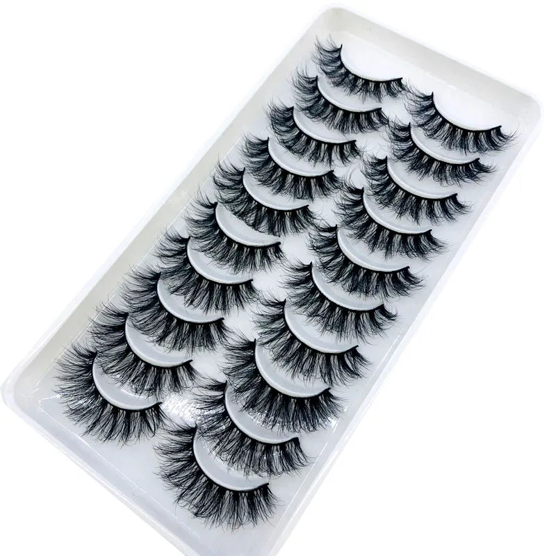 2023 New 10 pairs 3D Mink Eyelashes Natural False Eyelashes Lashes Soft Fake Eyelashes Extension Makeup Tools Wholesale