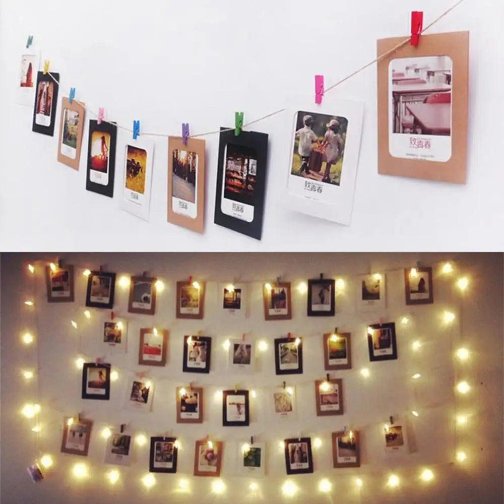Picture Photo Frame Banner Wedding Decoration Birthday Party Decoration Wedding Wall Rope Clip Wedding Party Supplies