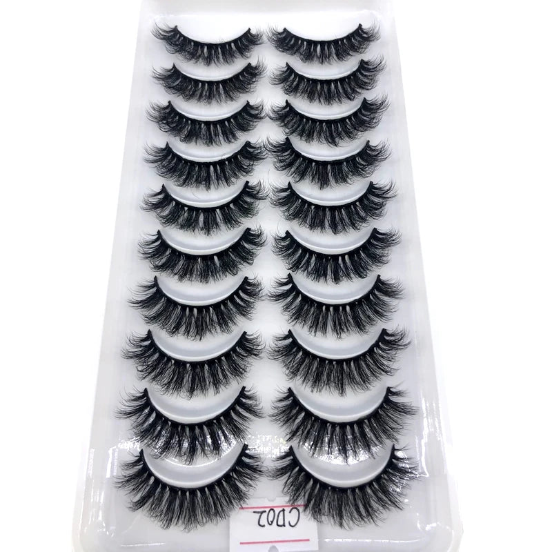 2023 New 10 pairs 3D Mink Eyelashes Natural False Eyelashes Lashes Soft Fake Eyelashes Extension Makeup Tools Wholesale