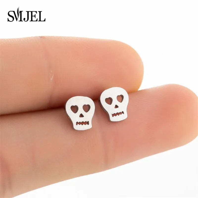 Cute Animal Deer Stud Earrings Stainless Steel Small Snowflake Earring for Women Christmas Jewelry pendientes Gifts