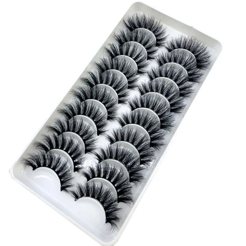 2023 New 10 pairs 3D Mink Eyelashes Natural False Eyelashes Lashes Soft Fake Eyelashes Extension Makeup Tools Wholesale