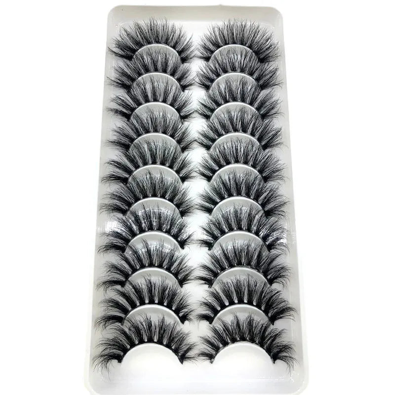 2023 New 10 pairs 3D Mink Eyelashes Natural False Eyelashes Lashes Soft Fake Eyelashes Extension Makeup Tools Wholesale