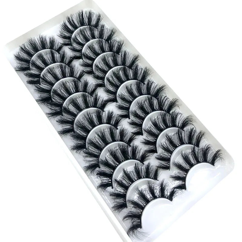 2023 New 10 pairs 3D Mink Eyelashes Natural False Eyelashes Lashes Soft Fake Eyelashes Extension Makeup Tools Wholesale