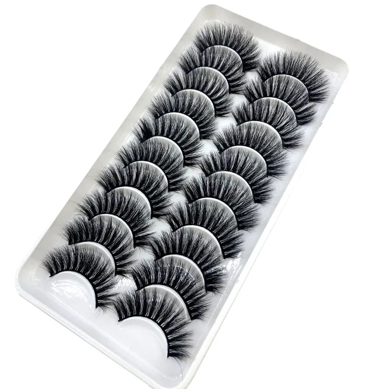 2023 New 10 pairs 3D Mink Eyelashes Natural False Eyelashes Lashes Soft Fake Eyelashes Extension Makeup Tools Wholesale