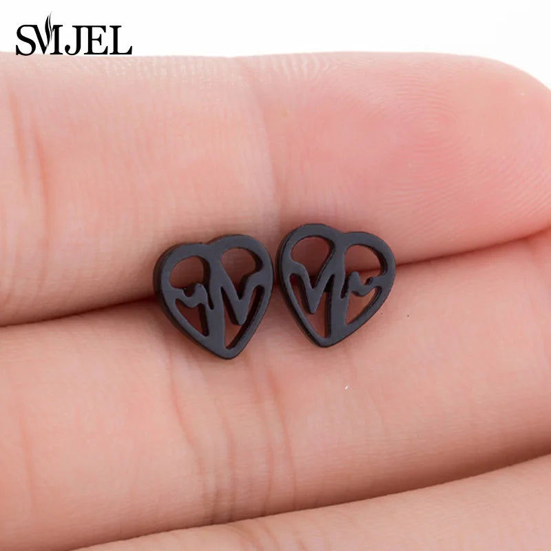Cute Animal Deer Stud Earrings Stainless Steel Small Snowflake Earring for Women Christmas Jewelry pendientes Gifts